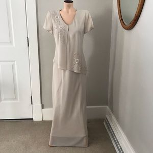 Positive Attitude formal beaded gown Ivory Sz 8